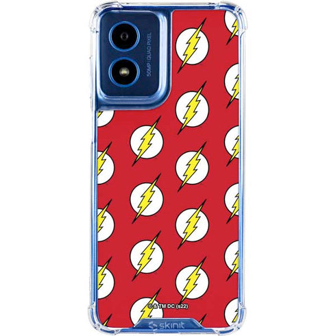 DC Comics The Flash Logo Pattern Moto G 5G (2024) Clear Case